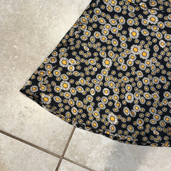 Free People Phoebe Daisy Print Satin Mini Skirt 4 Hippie Boho - Picture 5 of 6